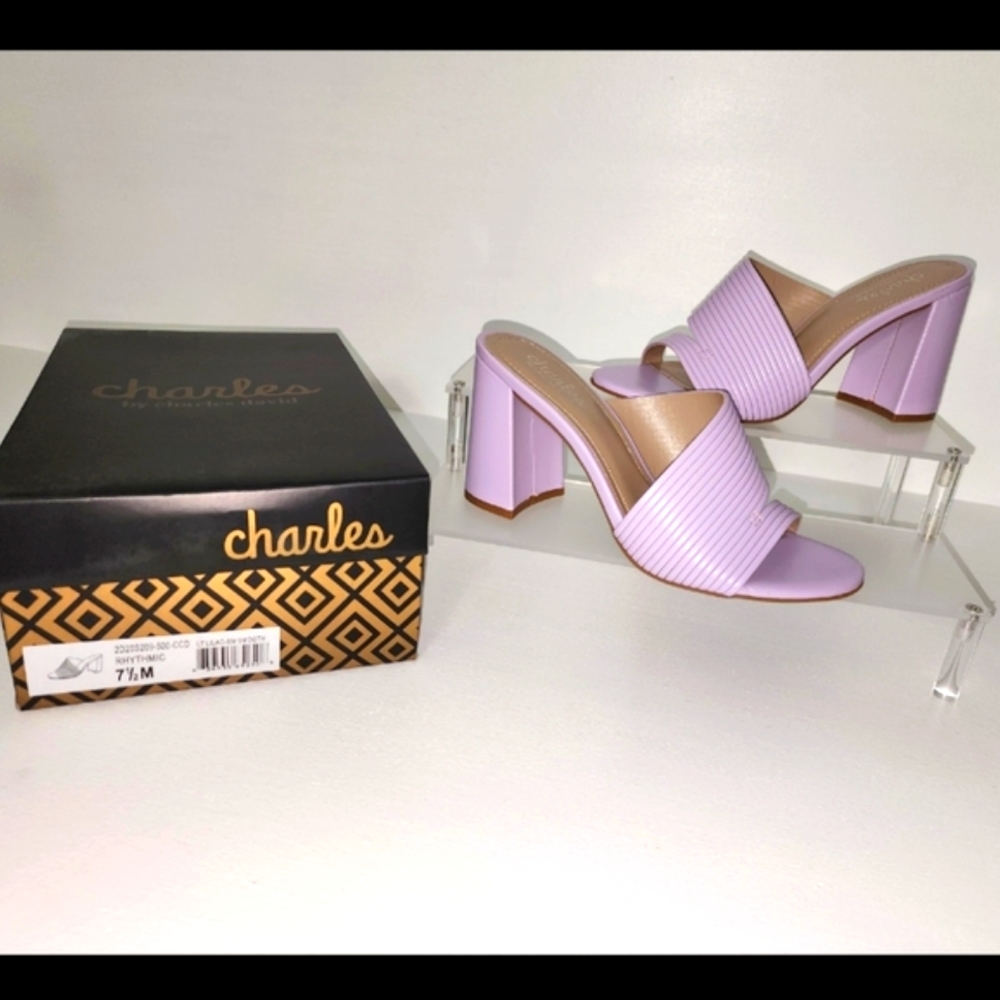 Charles by Charles David peep toe block heel in Lilac size 7.5m